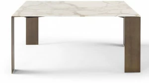 AMURA Квадратный мраморный стол с основанием из листового металла Exilis Am092.t480