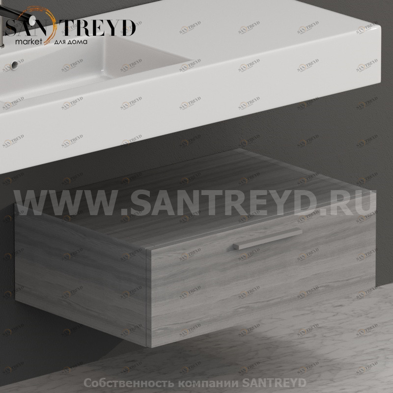 S07024TO Тумба с 1 ящиком 70 см цвет Северное Дерево темное ARREDO WOOD Италия Ceramica Globo