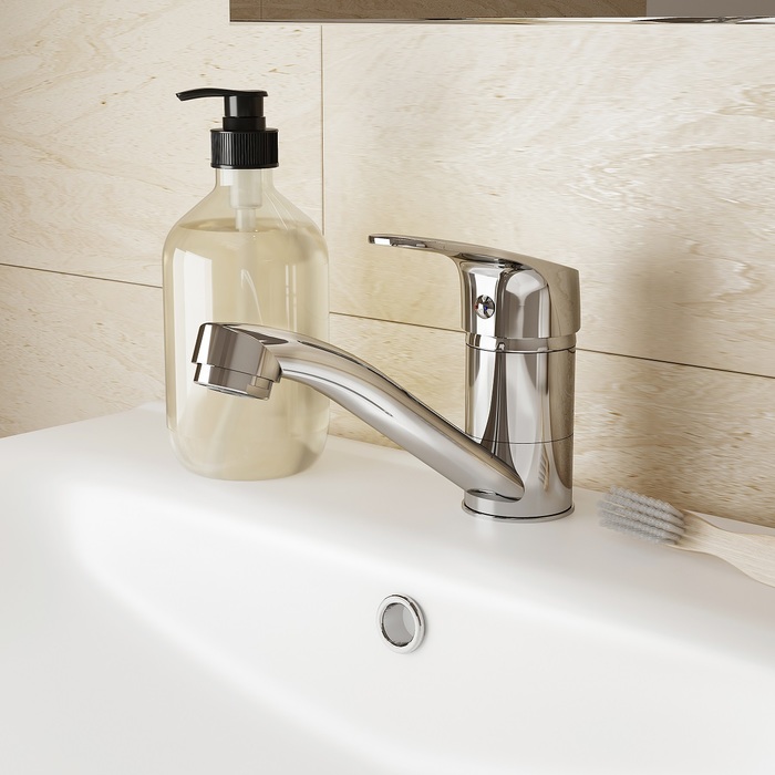 SIMSBR0M01 Смеситель для умывальника поворотный Milardo Simp  - Вид №1