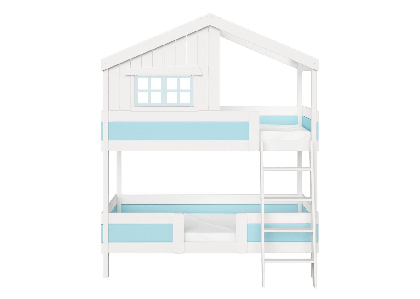 Кровать двухъярусная белая с голубым "Шале L" ELLIPSE ELLIPSE HOME 00-3951301 Белый;голубой Santreyd  - Вид №1