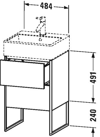 XS447209191 XSquare Тумбочка напольная Серо-коричневый декор Duravit - Вид №1