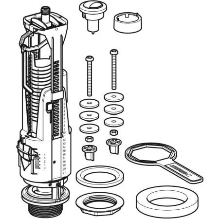 136.912.21.2 Сливной клапан Geberit тип 240, двойной смыв Geberit  - Вид №1