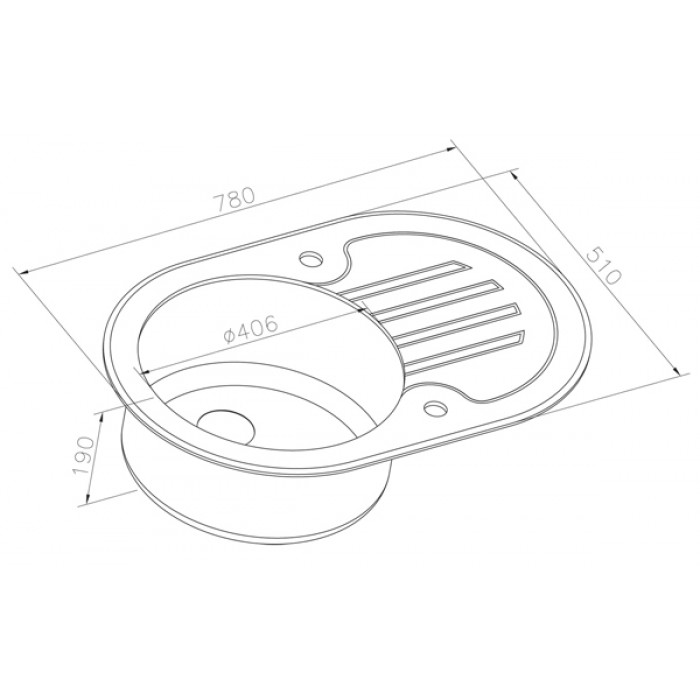 Zorg GL 7851 OV white bronze Мойка кухонная овальная Zorg  - Вид №3