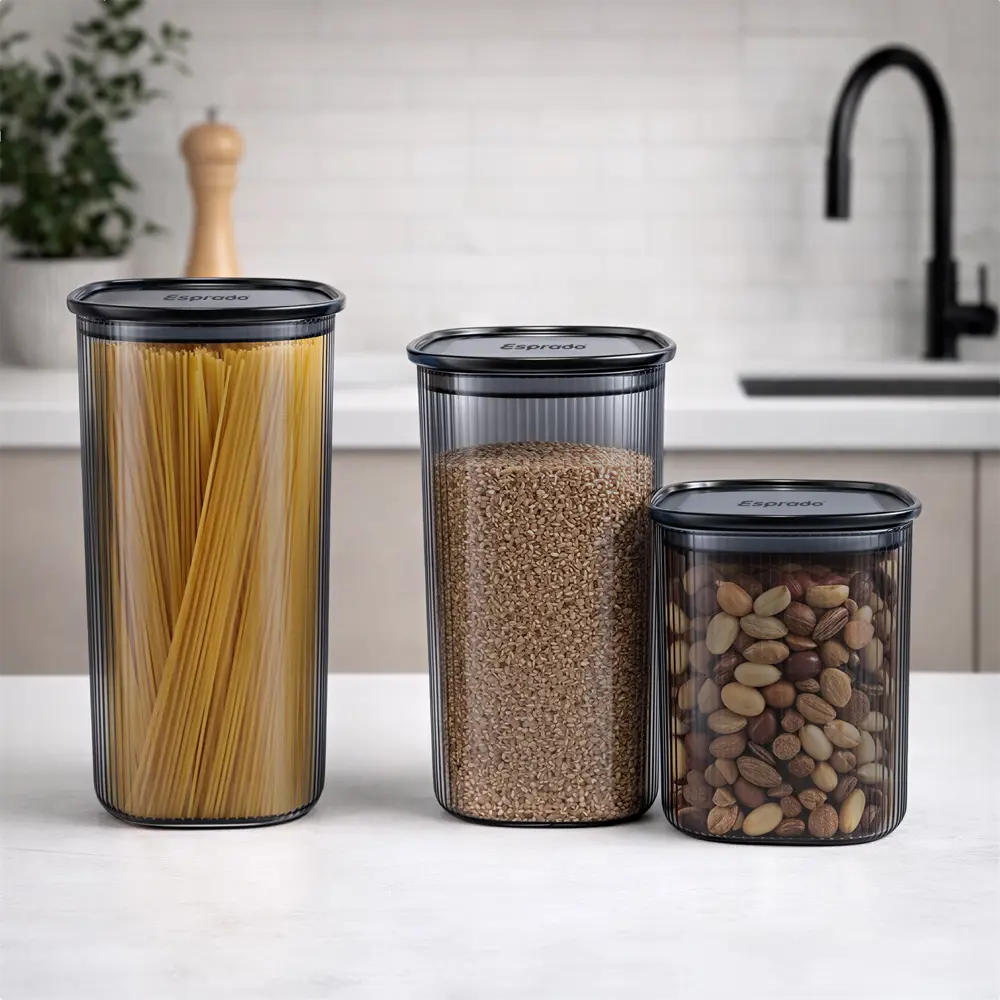 Банка для сыпучих продуктов Esprado Nube 1.6 л стекло цвет серый STLM-2162391 - Вид №2