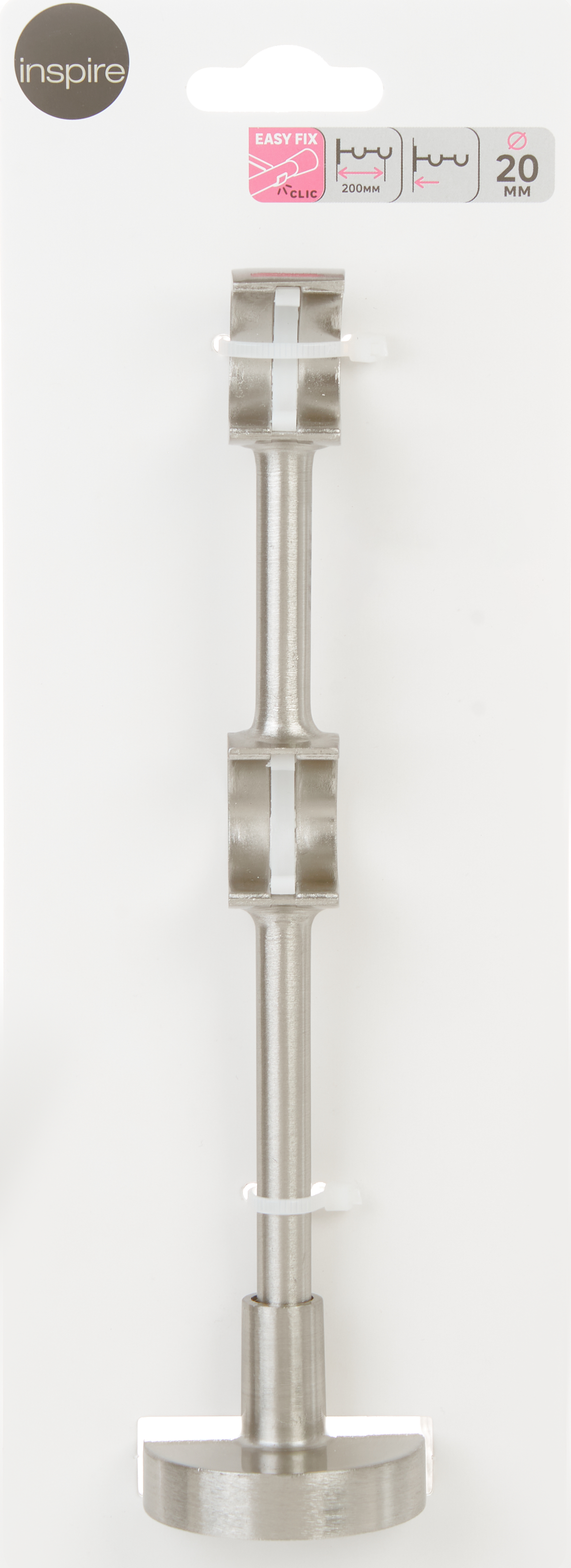 Держатель двухрядный открытый INSPIRE для карниза, металл, серый/хром 85186747 STLM-0059655 - Вид №2