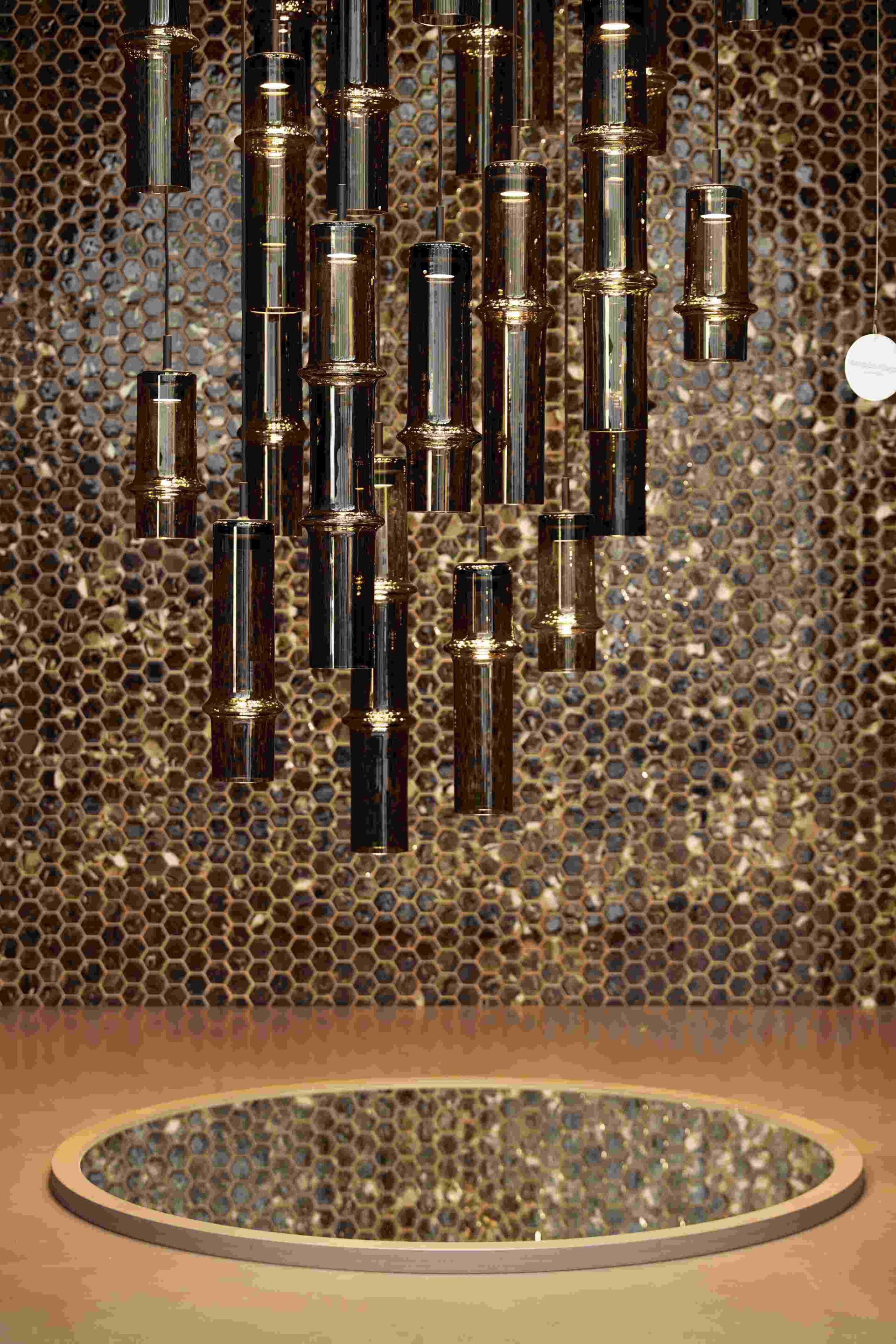 Опаловое стекло ручной работы светодиодный подвесной светильник BROKIS Бамбуковый лес ARCH-00149617 - Вид №19