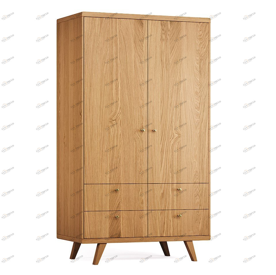 Шкаф распашной двухдверный с ящиками натуральный дуб Thimon №2 THE IDEA  210432 Дуб сонома;бежевый 