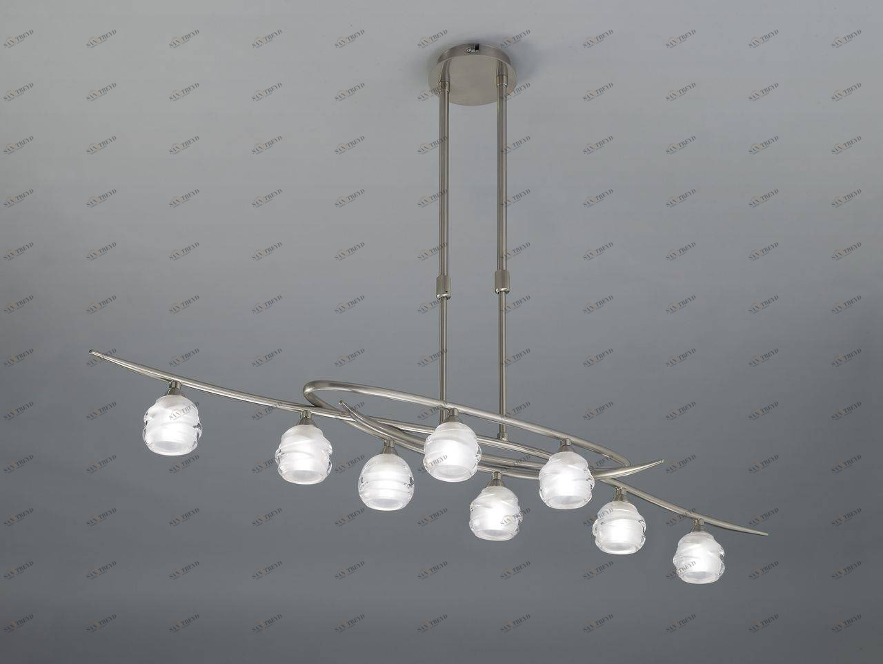 Подвесная люстра Mantra Loop Satin Nickel 1810 MANTRA ДИЗАЙНЕРСКИЕ, LOOP SATIN CHROME 057625 Белый 