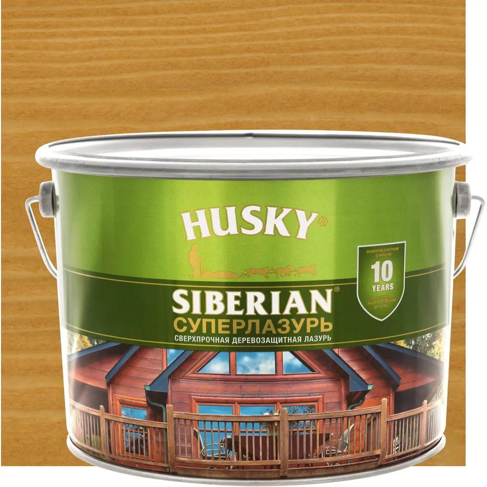 Husky Siberian Суперлазурь для дерева - защитный антисептик Орегон 9 л 83630958