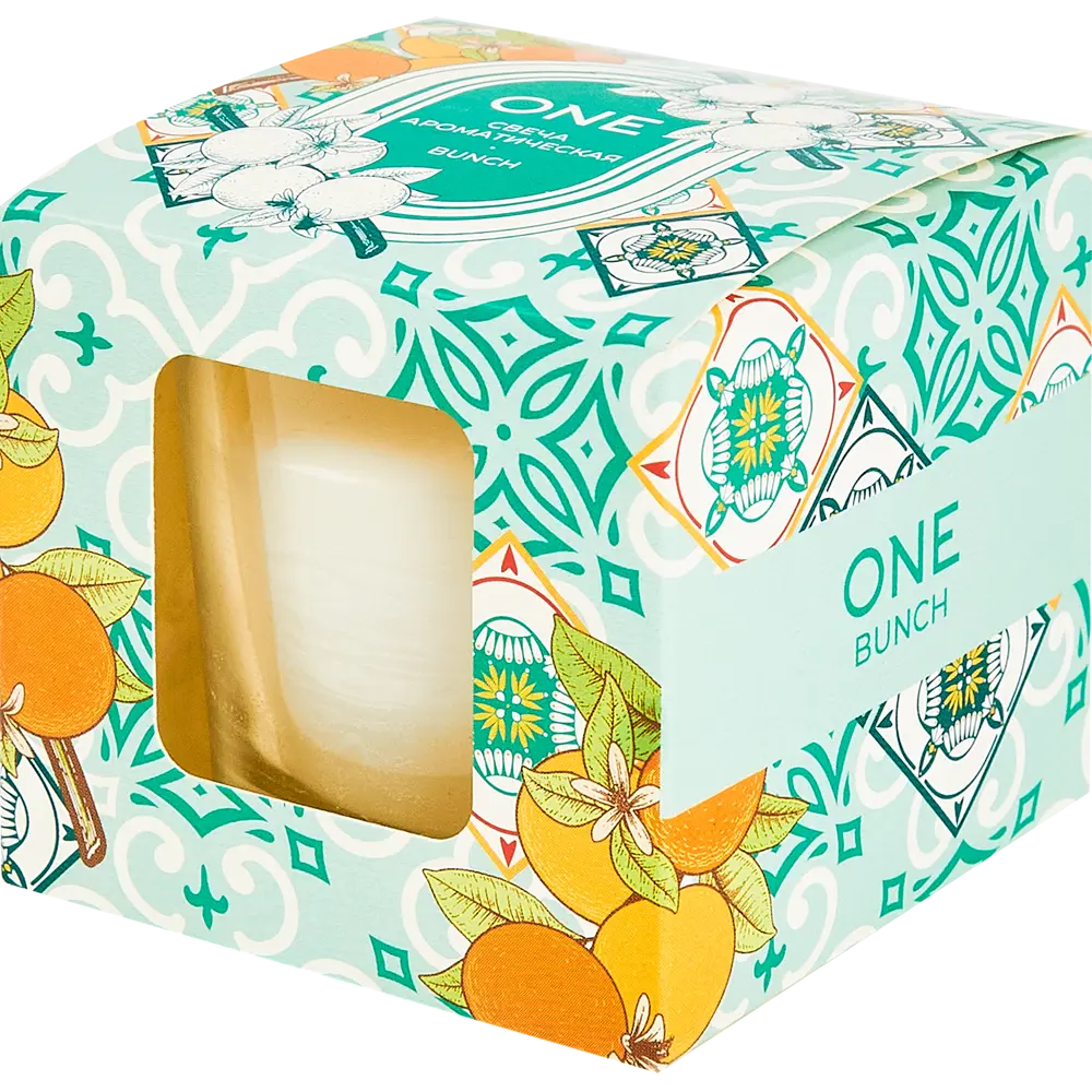 Свеча ароматическая в стакане Bunch зеленая 6 см 85259090 STLM-2114307 AROMA HARMONY 