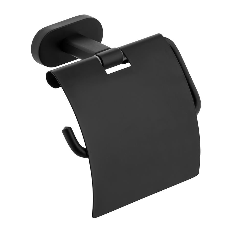 B004518 Bienbanyo ДЕРЖАТЕЛЬ ДЛЯ БУМАГИ BIEN ALESTA - С КРЫШКОЙ - ЧЕРНЫЙ МАТОВЫЙ 
