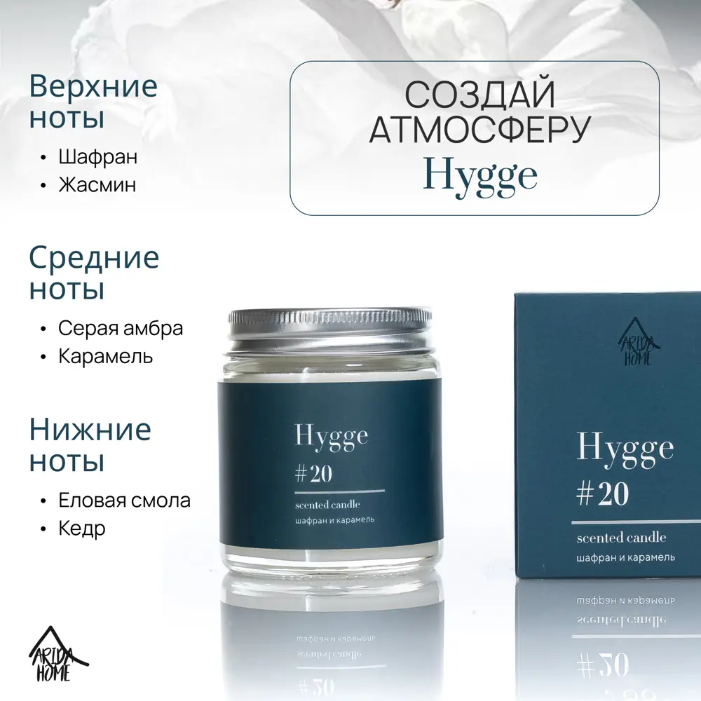 Свеча в стакане ароматизированная Arida Home Hygge N20 Шафран и карамель 89389532 STLM-2115058  - Вид №2