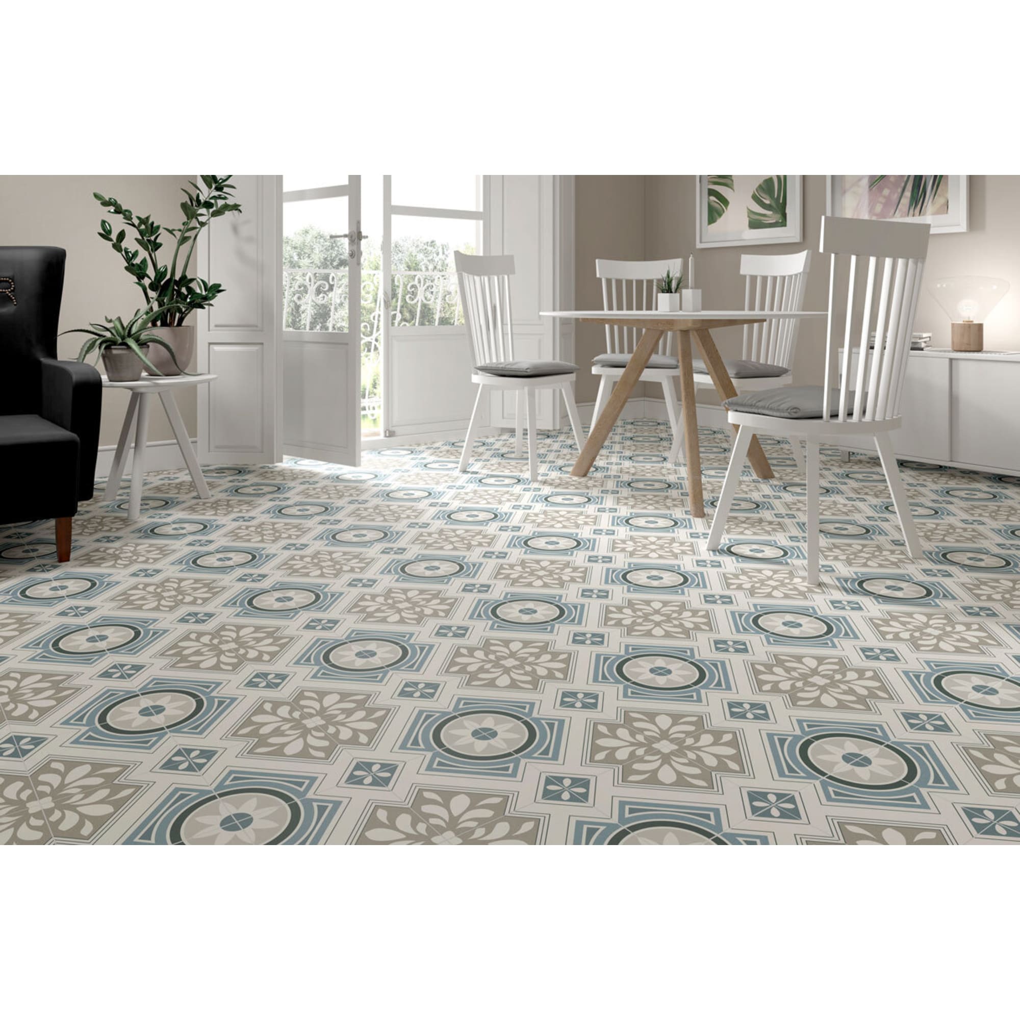 82595130 Плитка напольная Borneo Grey 45x45 см 1 м² цвет бежевый/голубой Timeless Santreyd - Вид №2