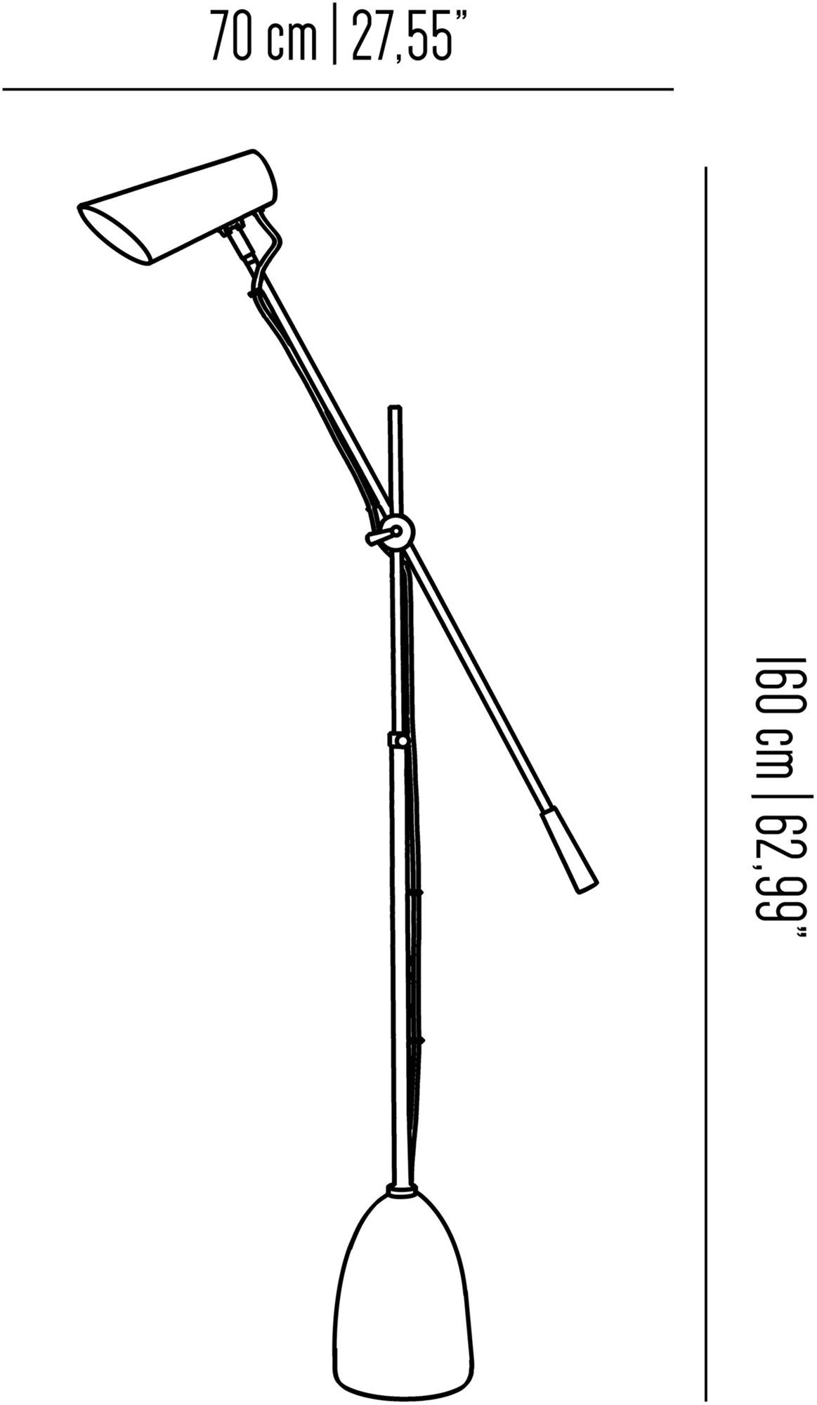 Il Bronzetto Торшер из латуни с гибким кронштейном Blossom Cam01 - Вид №3