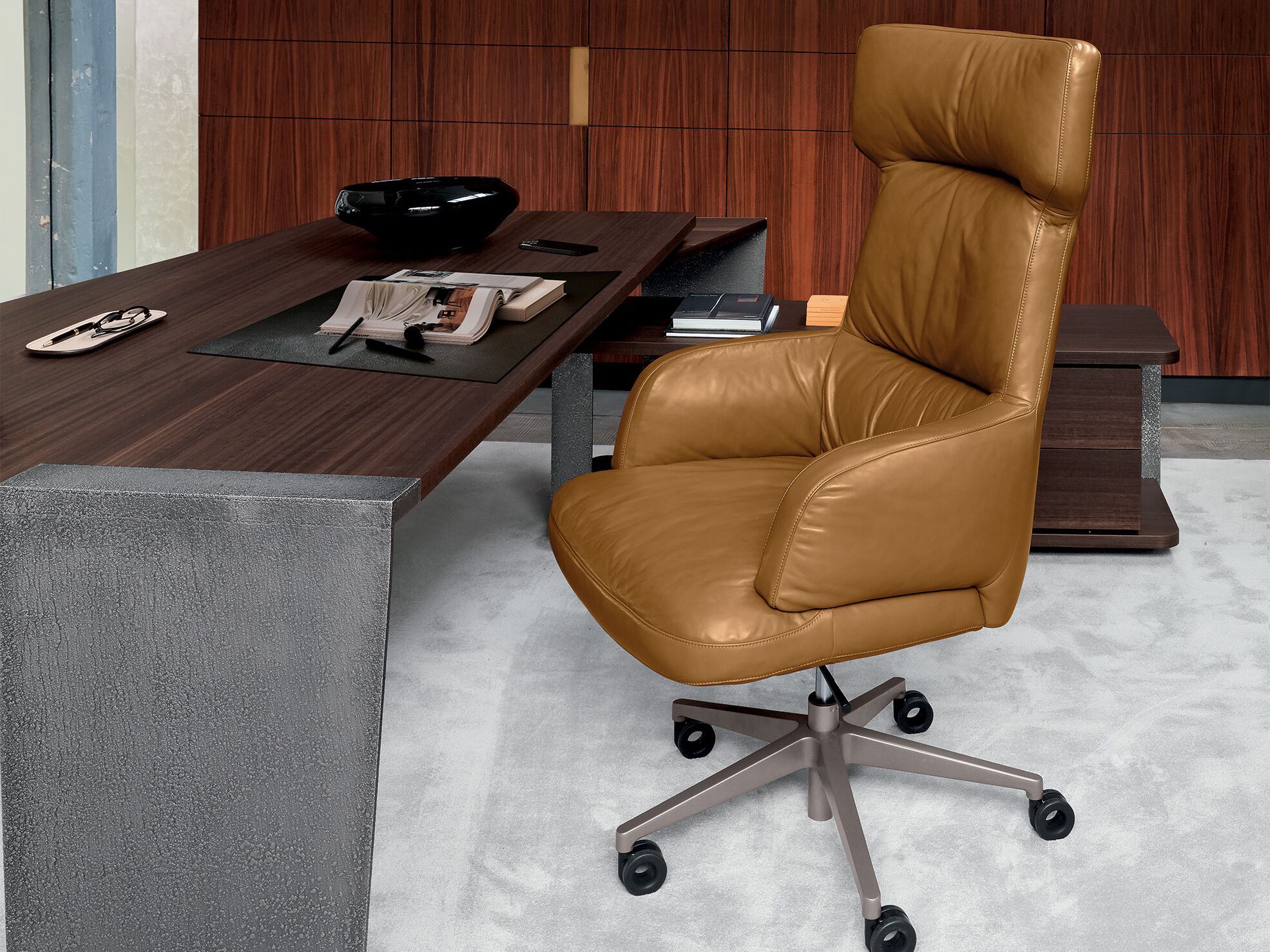 5-спицевое кожаное вращающееся офисное кресло с высокой спинкой Arketipo FORBES ARCH-00023522 - Вид №3