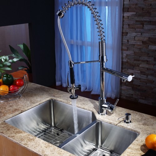 KHU123-32-KPF1602CH-KSD30CH Накладная раковина на столешницу  прямоугольная Krausru 