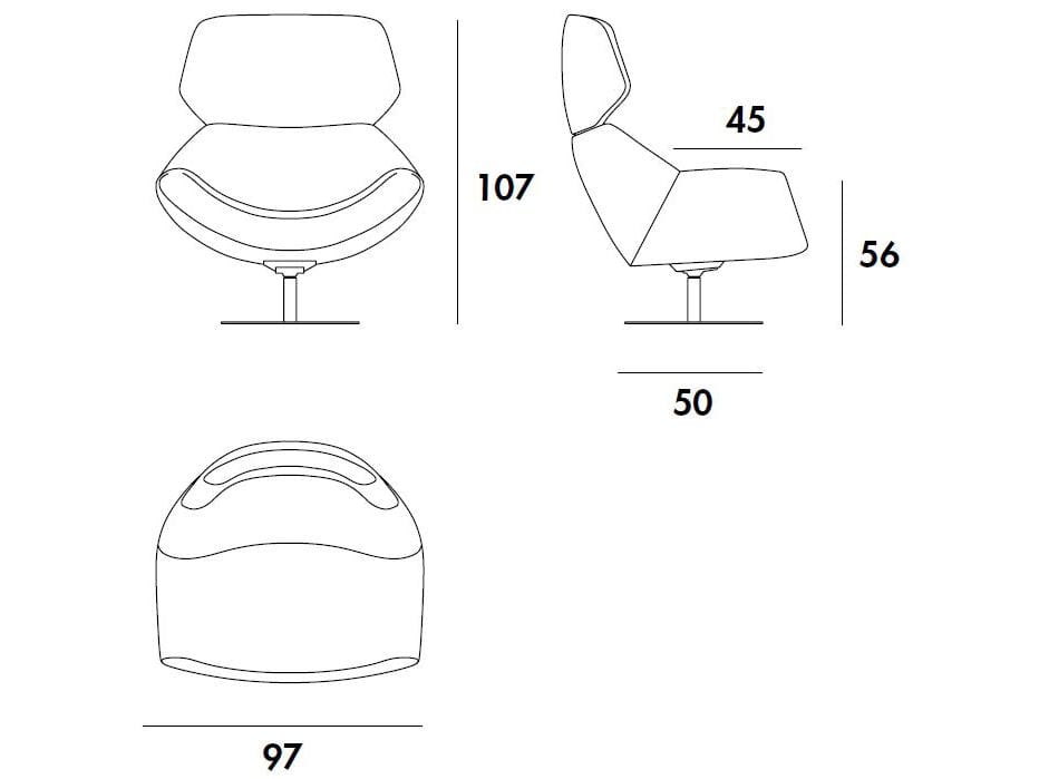 Тканевое вращающееся кресло с подголовником и подлокотниками Sovet Italia ALISIA ARCH-00140989 - Вид №2