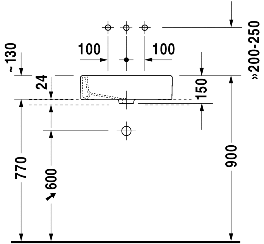 0455500000 Накладная раковина на столешницу  овальная Duravit Vero - Вид №2