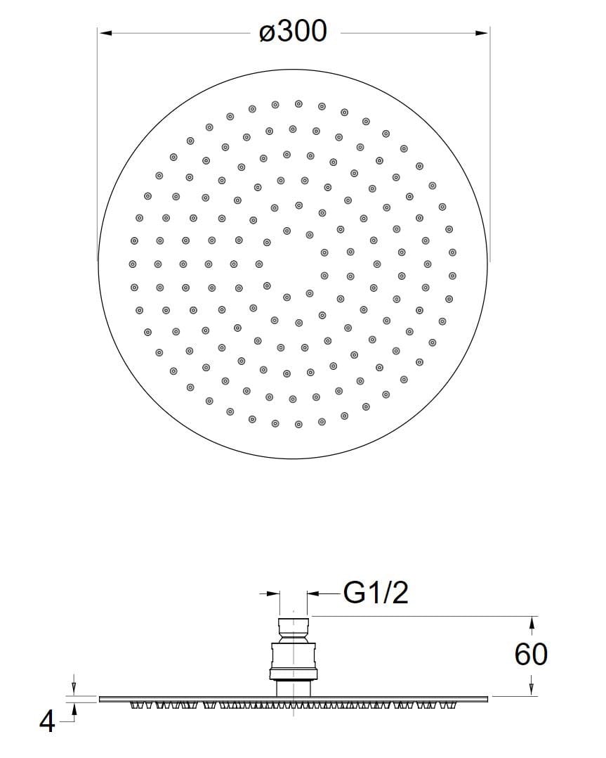 Круглая душевая головка с системой защиты от накипи CRISTINA Rubinetterie душевые головки и рычаги-Shower &amp ARCH-00092850 - Вид №2