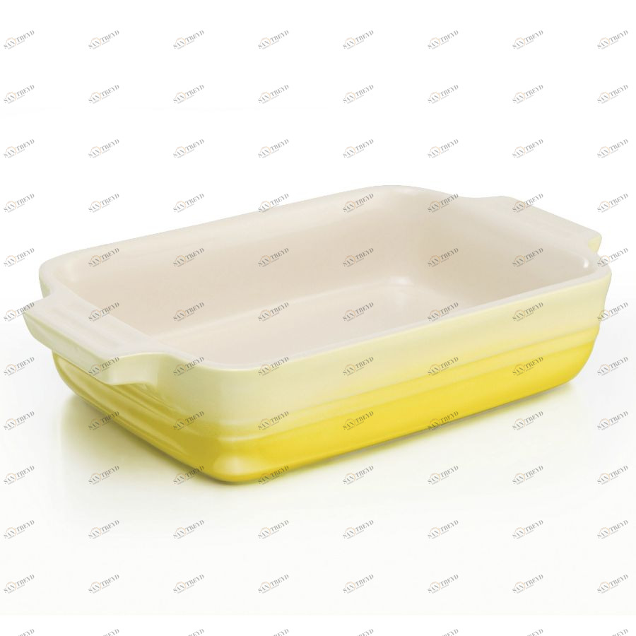 Блюдо прямоугольное Le Creuset, каменная керамика, 26х17 см, желтое 91004726370000