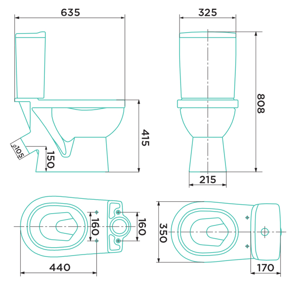 Вента Унитаз + бачок 40,37 кг. GESSO  - Вид №2