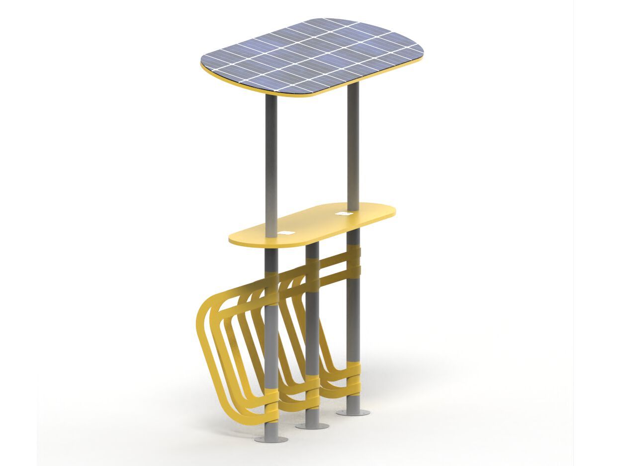 Стойка для велосипедов с фотоэлектрической панелью и зарядной панелью wi-fi CITYSì Pivot ARCH-00023051 - Вид №1