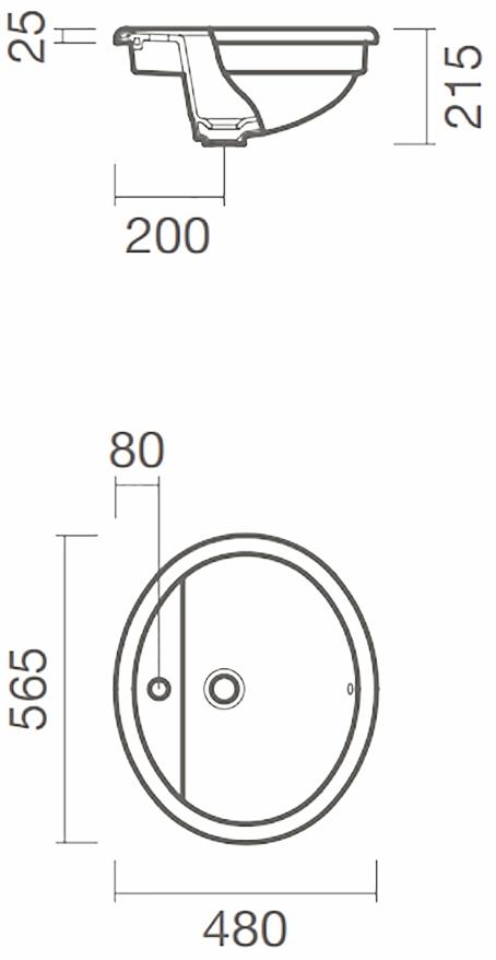 Раковина встраиваемая Sanitana LUSO 56 S10072016400000 ( LULE2 )  - Вид №1