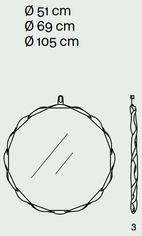 Zanotta Зеркало настенное круглое в раме sun-id-1492033 - Вид №4