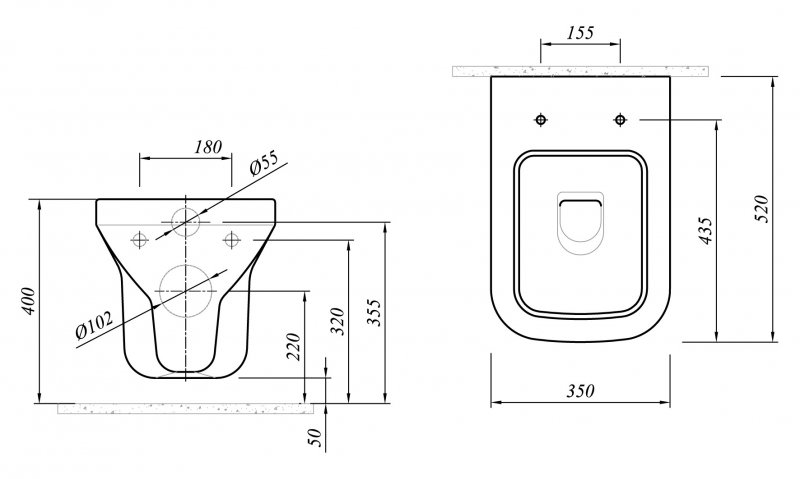 Унитаз подвесной CEZARES VALE Подвесной унитаз настенный Белый Cezares  Китай  - Вид №2