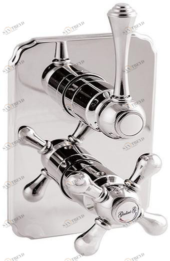 Rubinetteria Giulini Термостатический смеситель для душа на 2 отверстия с тарелкой Londra 8282-ln