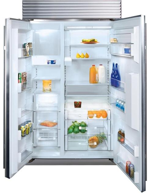 Sub-Zero Встраиваемый двухдверный холодильник из нержавеющей стали с диспенсером для воды класса a +  Icbbi-42sd/s/th  - Вид №1