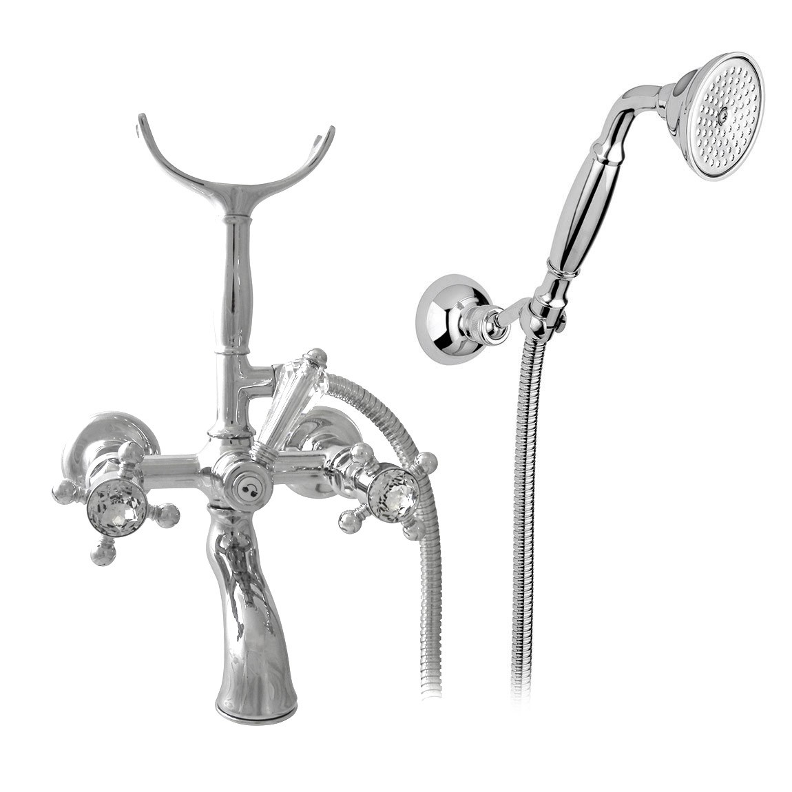 1402 ** 93 Комплект ванны с дуплексным душем Nicolazzi Series Half Dome Crystal 