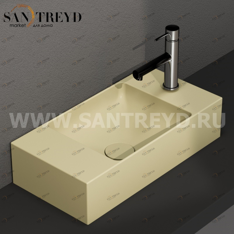 B6R52SE Подвесная раковина настенная прямоугольная Ceramica Globo T-EDGE