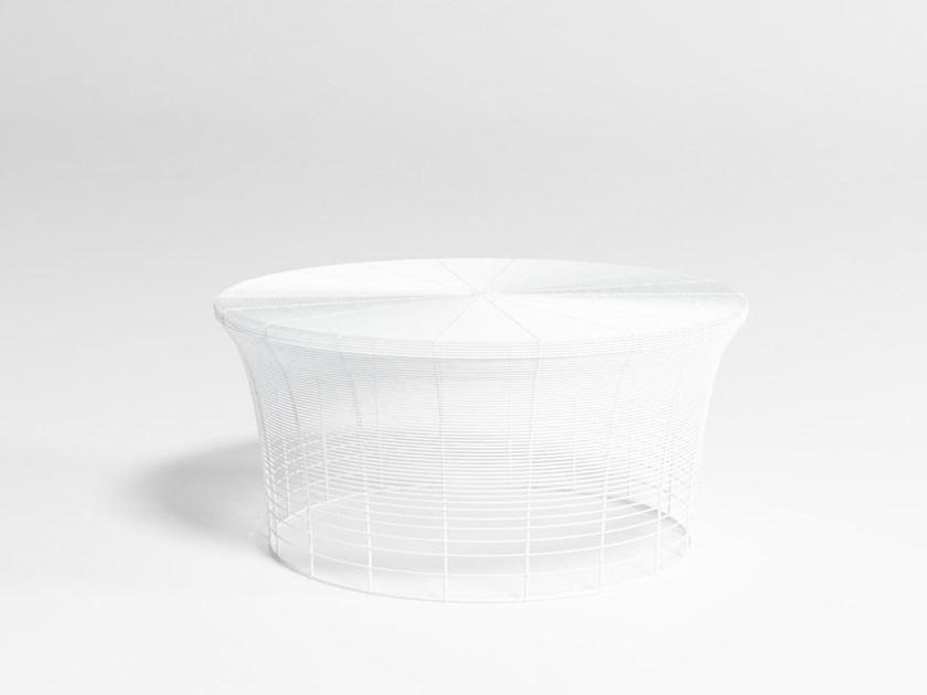 GANDIABLASCO Низкий круглый садовый столик из нержавеющей стали Aram sun-id-1347050 - Вид №1