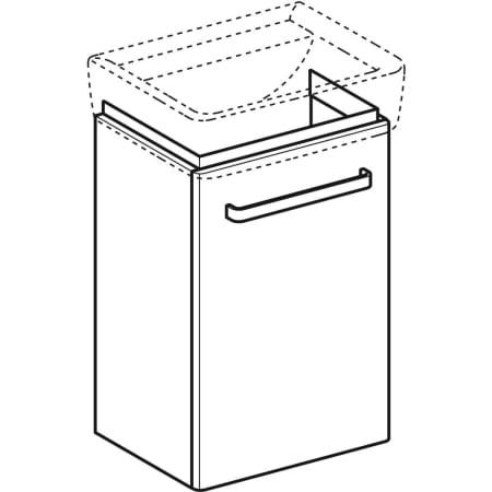 862045000 Шкафчик для раковины Geberit Renova Compact, с одной дверью Geberit  - Вид №1