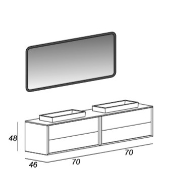 Мебель для ванной CEZARES BELLAGIO 140 Light Pink Stone - Вид №3