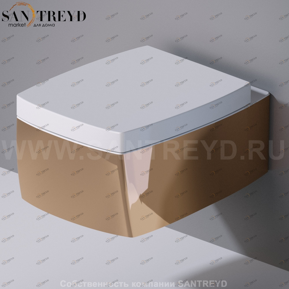 S571255 Подвесной унитаз настенный Белый A. e T. Italia SQUARE Италия AeT ITALIA