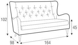 Sits Стеганый 2-х местный диван из бархата с высокой спинкой Pola sun-id-1498917 - Вид №2