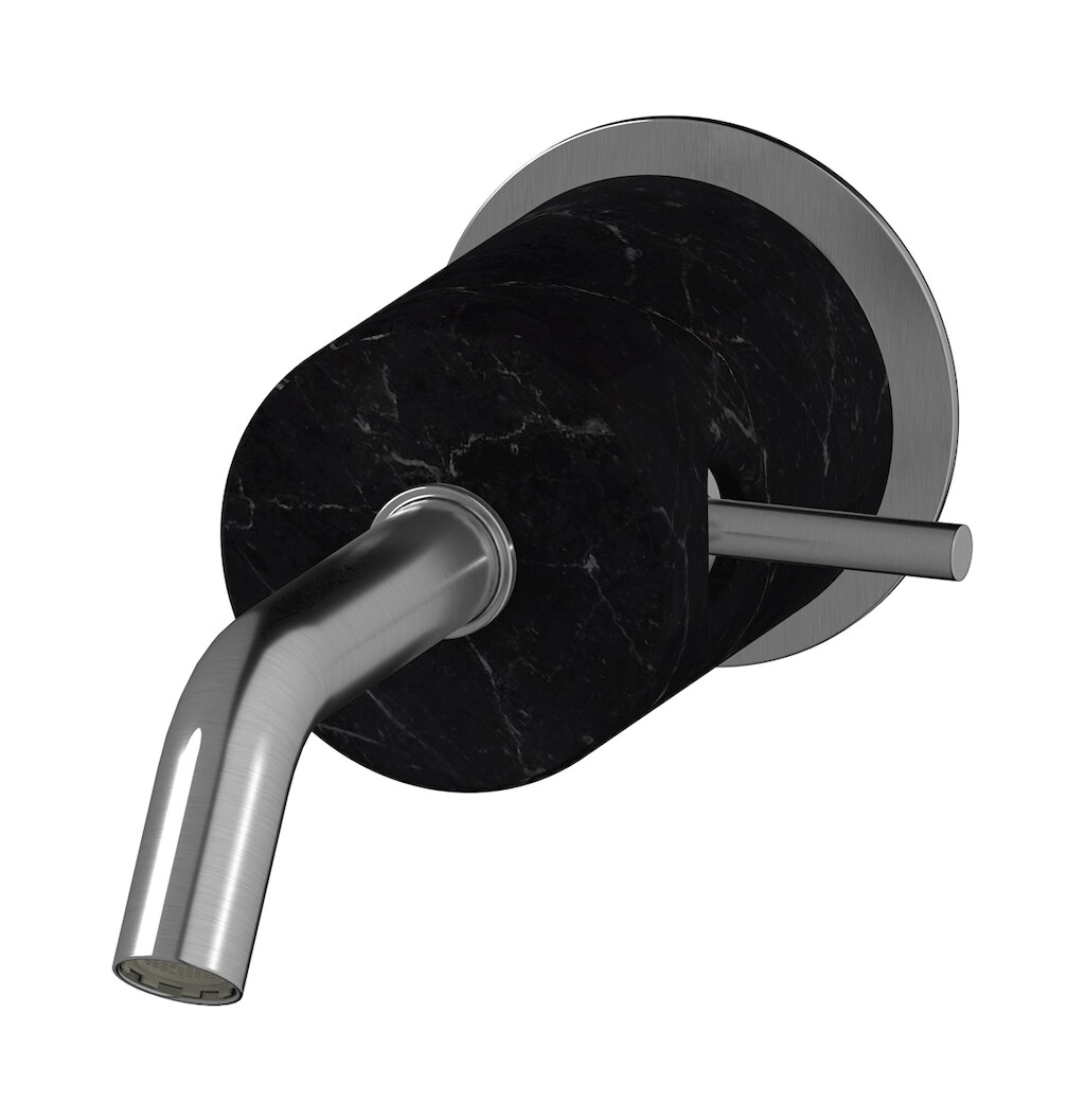 Встроенный в стену смеситель для раковины на 1 отверстие в комплекте с донным клапаном WE ARE IB mr209ss_2 Brushed Nickel Marmo