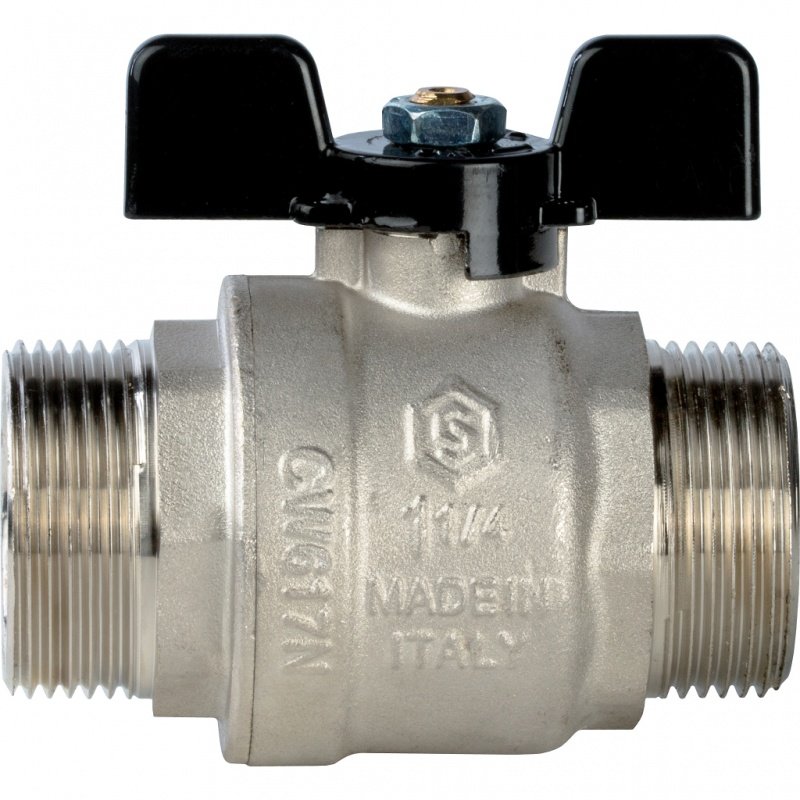 Кран шаровый STOUT НН 1"1/4 полнопроходной, бабочка SVB0006000032 - Вид №1