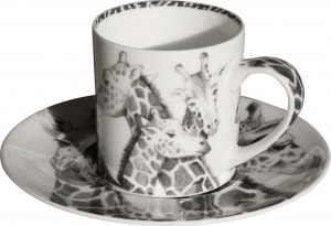 10640814 Taitu Чашка для эспрессо с блюдцем Taitu "Дикий нрав.Жираф" 100мл Фарфор костяной