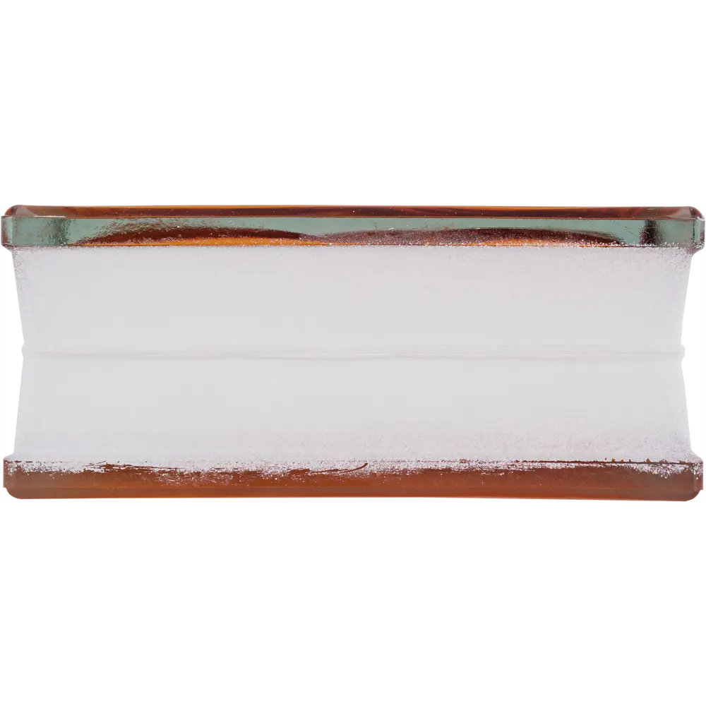 Стеклоблок Волна цвет ярко-оранжевый полуматовый VITRABLOCK STLM-2006227 - Вид №1