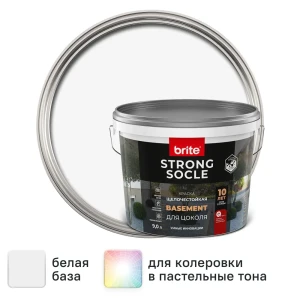 Краска для цоколя Brite Strong Socle матовая цвет белый база А 9 л
