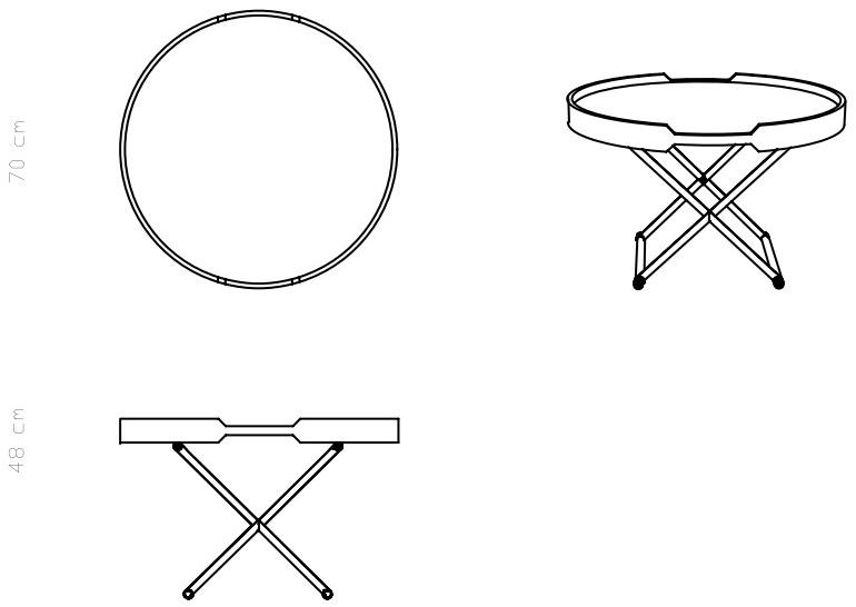 ManifestoDesign Журнальный столик из орехового дерева с подносом sun-id-1512677 - Вид №4