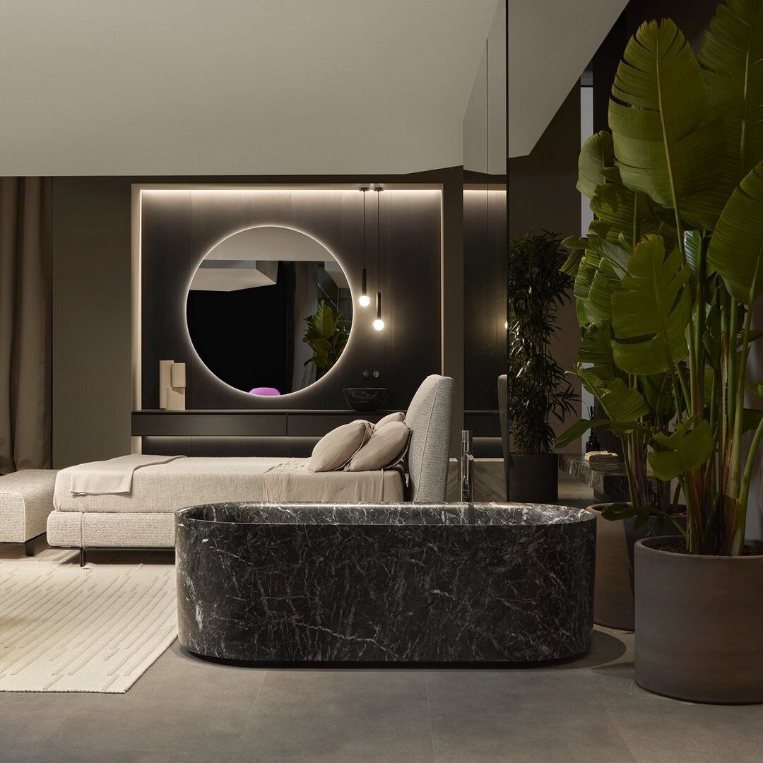 Овальная ванна в центре комнаты из мрамора Antoniolupi NEBULA ARCH-00125610 - Вид №3