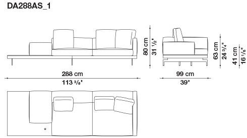 B&B Italia 3-х местный тканевый диван с шезлонгом Dock sun-id-1355318 - Вид №113