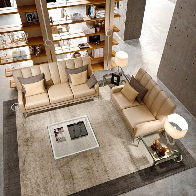 Caroti 3-х местный кожаный диван в современном стиле Concept Art.143 - quartz - Вид №2