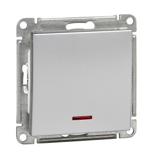 VS110-153-5-86 1-клавишный выключатель с подсветкой 10АХ, механизм, матовый хром Schneider Electric W59