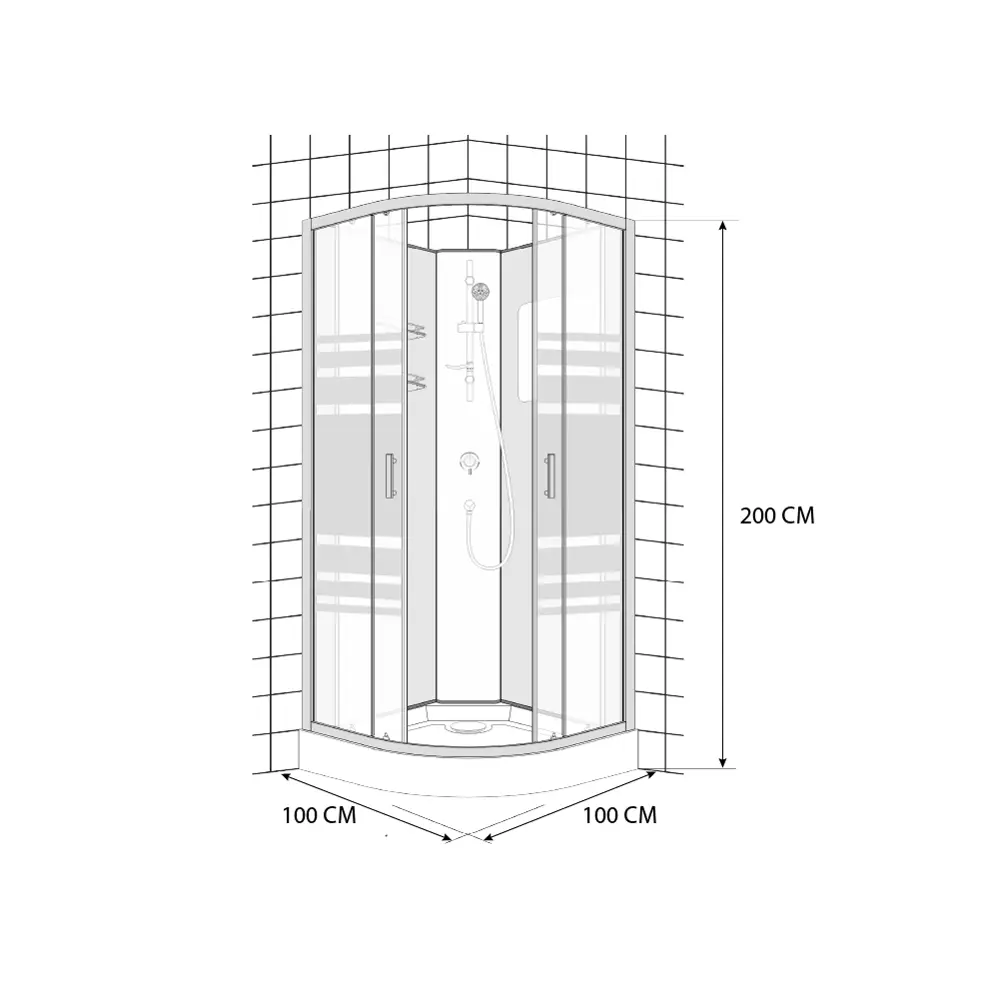 Душевая кабина Несс 1/4 низкий поддон 100x100 см Santreyd STLM-2138809 - Вид №9