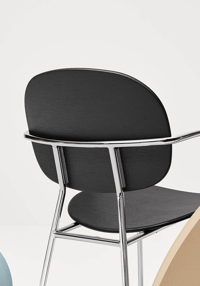 Стальной и деревянный стул с подлокотниками Infiniti круглый ARCH-00059699 - Вид №2